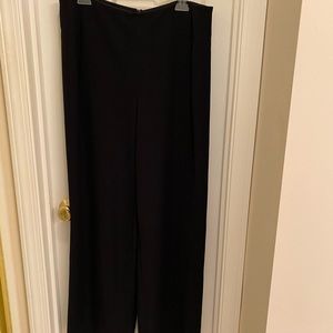 Joseph Ribkoff Black Zip Wide Leg Pants Sz 14 capsule wardrobe closet staple